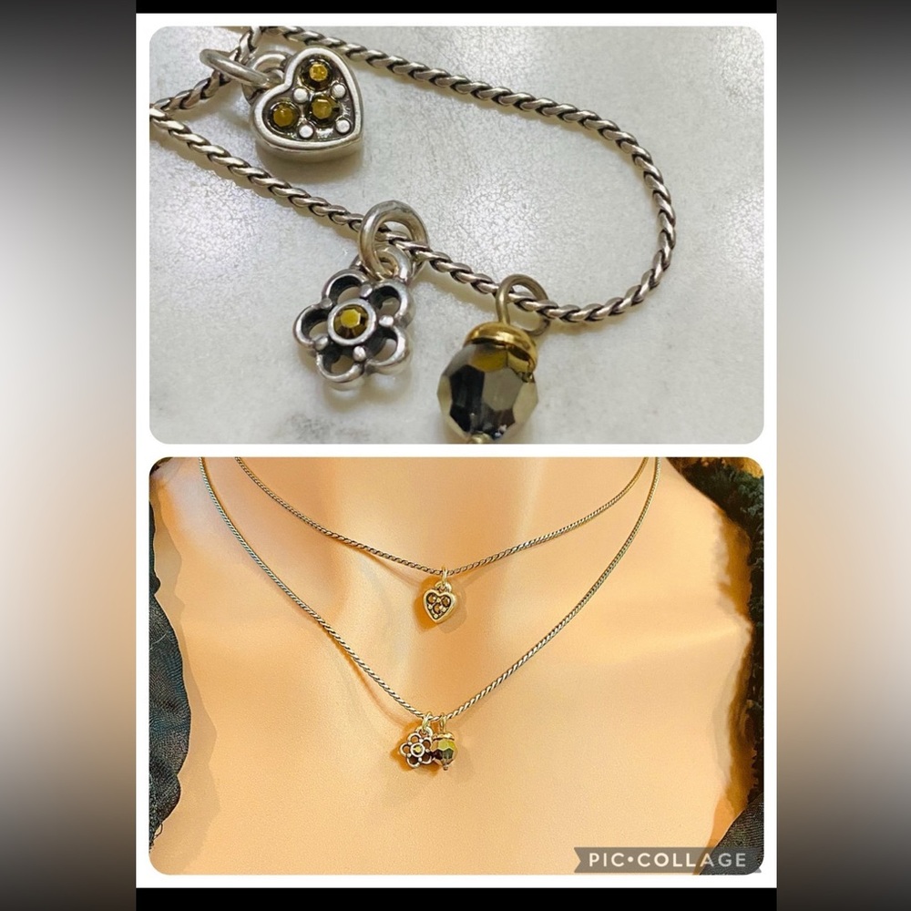 Brighton First Love Amber Crystal Heart Pendant Necklace Firm Please